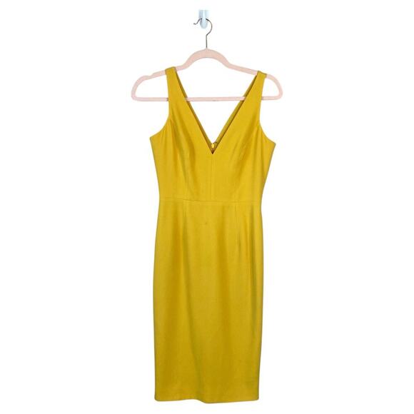 DRESS THE POPULATION Sandy Sheath Dress Canary Yellow Size Small - Picture 1 of 7